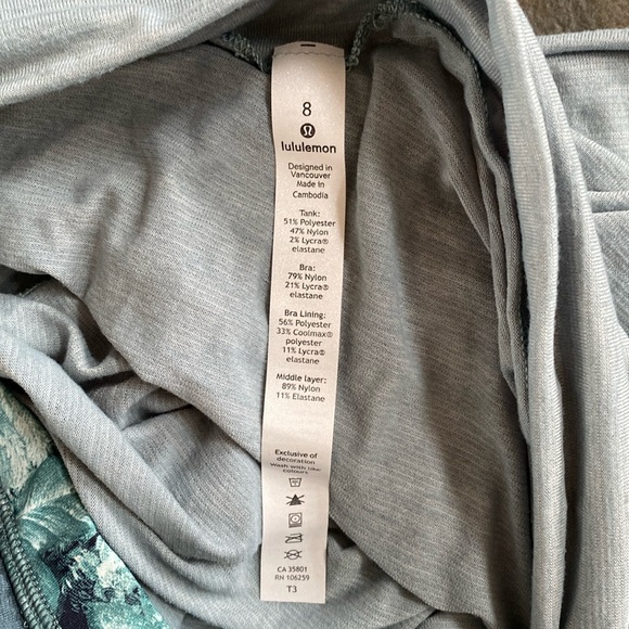 LULULEMON Athletica Tank Top / Bra Combo ~ SLAY THE STUDIO Size 8 ~ Medium - Picture 5 of 12